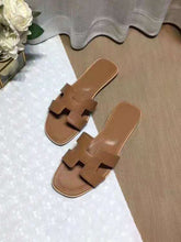Pantuflas casuales de tacón plano y hueco